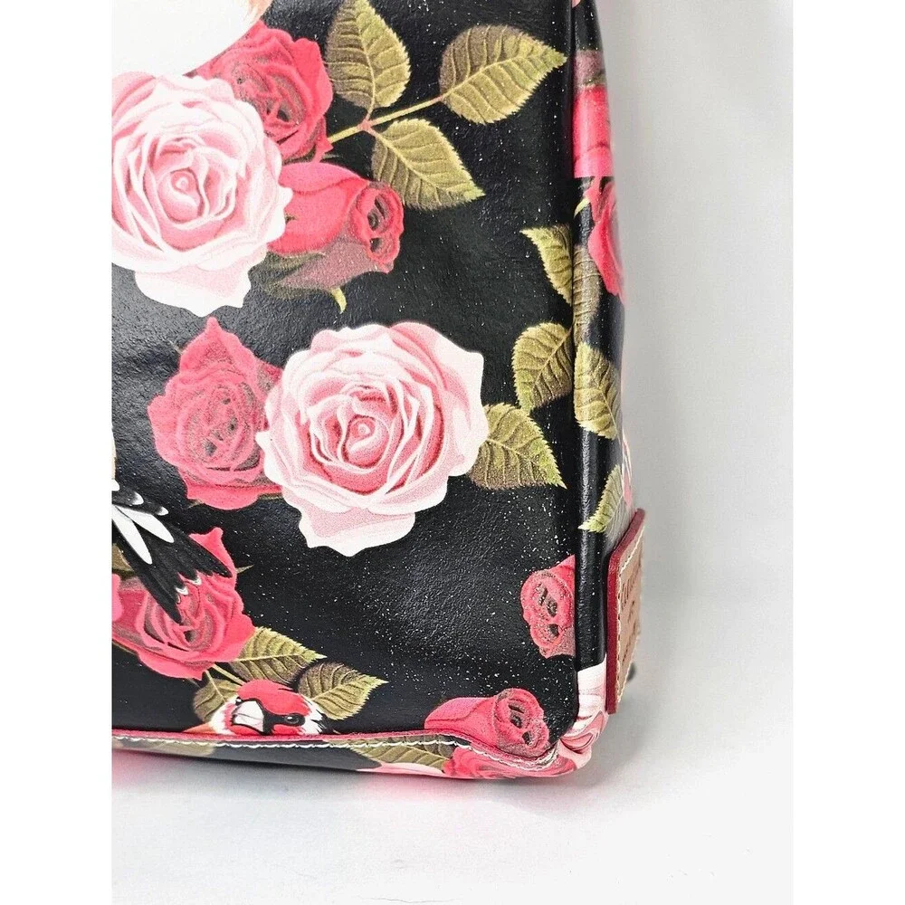 Cavalcanti Italian floral rose Bird wristlet clutch made of genuine leather
